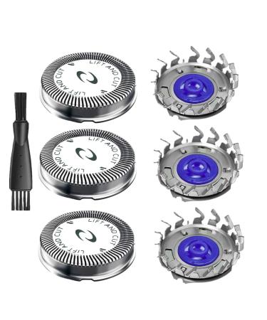 HQ56 Replacement Shaver Heads for Philips Norelco HQ3 HQ4 HQ55 HQ56 HQ6 3Pcs Replacement Shaver Head Compatible with HQ300 HQ442 HQ916 HS190 HQ6990 Electric Shavers etc.