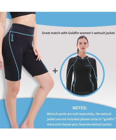 GoldFin Women Neoprene 2mm Wetsuit Shorts - Blue Stripe, 3X-Large | Ideal for Water Aerobics, Surfing, Diving, Swimming, Boating - Buy Online on SooperMarket.com