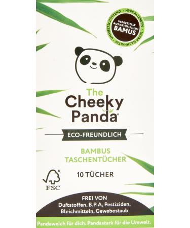 The Cheeky Panda handkerchiefs made of bamboo - 10 paper handkerchiefs - plastic -free - perfect for on the go - super gentle & tear -resistant - sustainable & good for the environment 10 pieces (1 Pack)
