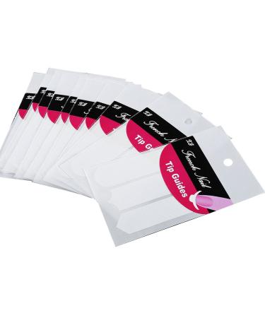 10Pcs Nail Art Designs French Chevron & Teardrop Nail Tip Guides Stickers