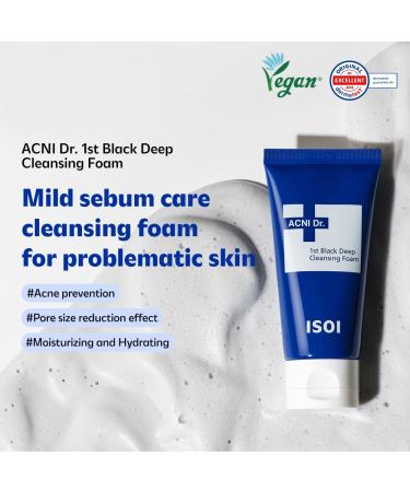 isoi ACNI Dr. 1st Deep Cleansing Foam 75ml - Gentle Moisturizing Cleanser for Oily & Acne-Prone Skin | Korean Skin Care Solution - Buy Online on SooperMarket.com