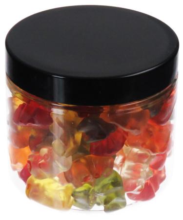 Pohli 200 ml PET jar transparent with plastic lid black 10 pieces
