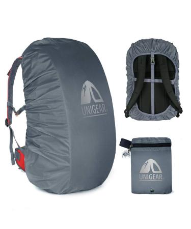 Unigear Backpack Rain Cover Waterproof Rating 5000mm Ultraportable and Durable with 2 Anti-Slip Buckle Strap Integrated Carry Pouch Design Gray Meidum