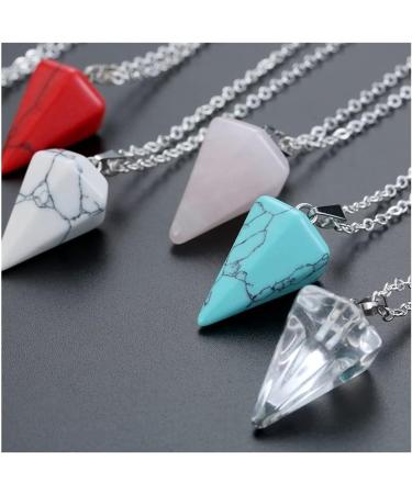 Crystal Decoration Fashion Natural Reiki Pendant Crystal Amulet Gemstone Hexagon Pyramid Necklace Charm Gift Jewelry Stone (Color : 4) - Buy Online on SooperMarket.com
