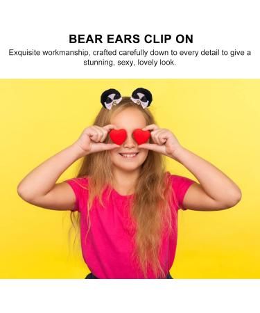 KALLORY 1 Pair Bear Ear Hair Clip Headband Hair Clips Hair Clip for Women Hair Bows Miss Lolita Hand Made Black Pink - Buy Online on SooperMarket.com