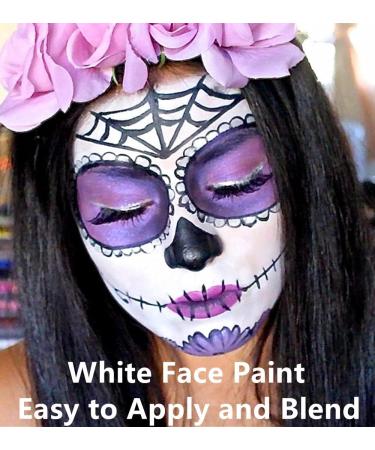 Go Ho White Face Paint 0.88 oz - Safe Water Based Halloween Makeup for Adults & Children - Ideal for Vampire, Skeleton, Clown, Joker SFX Cosplay Costumes - 25g - Buy Online on SooperMarket.com