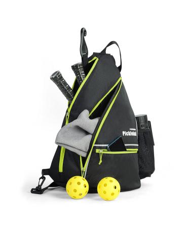 Mangrove Pickleball Bag Men's & Women's Pickleball Backpack Adjustable Sling Bag with Fence Hook/Upgraded Capacity/Safety Pocket/Water Bottle Holder - 2023 Design Pickle Ball Paddle Bag Green