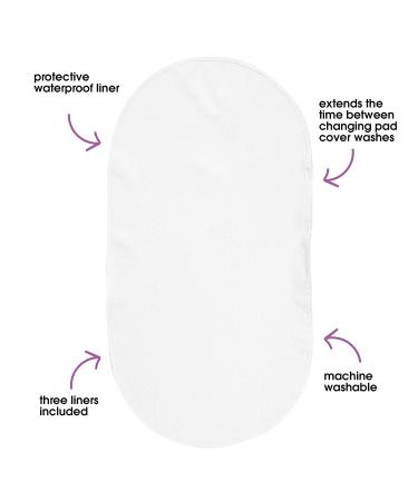 Boppy Changing Pad Liner 3-Pack | Waterproof Crisp White Terrycloth | Mess-Free Diaper Changes | On-the-Go Use | Machine Washable - Buy Online on SooperMarket.com