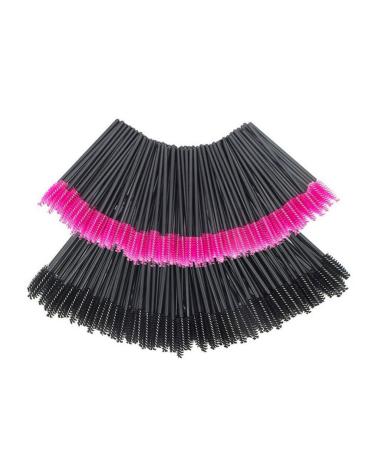 200PCS Disposable Eyelash Brushes Mascara Wands Makeup Applicator Set (Black Rosy) Eyelash brush