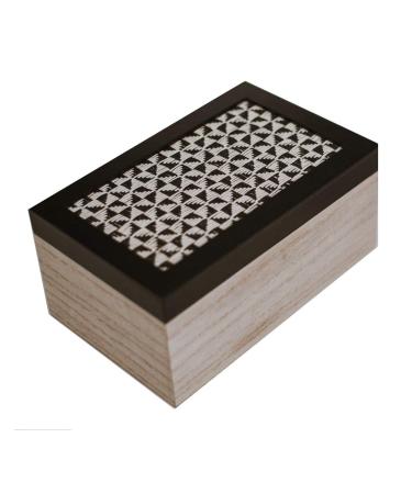 Bathroom Flushable Wipes Dispenser Decorative Wooden (MDF) Box Container to Conceal Diaper or Flushable Wipes 19cm x 12cm x 9cm Beige and Black