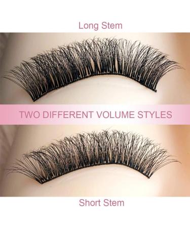 3D-C Pre Made Fan Eyelash Extensions 9-15mm - Short Stem Russian Volume Lashes 0.10 - 3D-C-0.10-9-15 Mix - Buy Online on SooperMarket.com