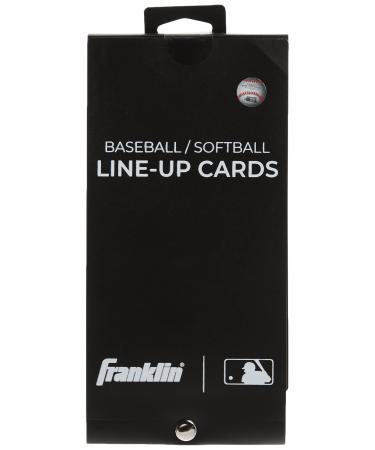 Franklin Sports MLB Baseball + Softball Lineup Cards - 25 Game Line Up Sheets Book + Holder for Coaches + Managers - Black