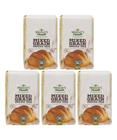 Wright's | Mixed Grain Bread Mix 5X500g | Wright's Mixed Grain is a complete bread mix with nine different grains and seeds that gives it its distinctive taste | For Machine or Hand Baking