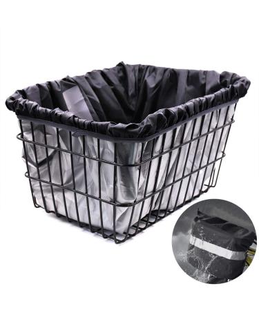 Hoobbii Waterproof Bike Basket Liner - Waterproof Rain Cover Fits Most Bicycle Baskets (Not Including Bike Basket) Black 1 Pack
