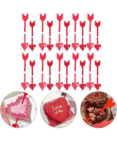 Didiseaon 20pcs Valentine's Day Cake Inserts Fruit Cake Bridal Shower Picks Appetizer Toothpicks Decorative Cake Inserts Red Decor Paper Cups Birthday Cake Decoration Dessert Arrow - Buy Online on SooperMarket.com