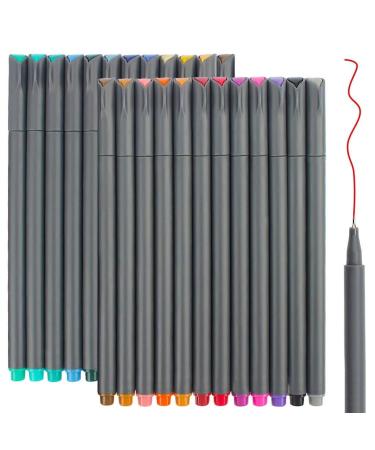 Taotree 24 Fineliner Color Pens  Fine Line Colored Sketch Writing Drawing Pens for Journaling Planner Note Taking Adult Coloring Books  Porous Fine Point Markers  School Office Teacher Art Supplies Multicolor