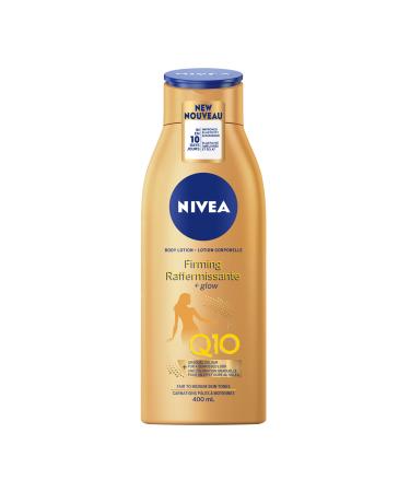 NIVEA Q10 Firming + Glow Body Lotion | Firmer-Feeling Skin | Gradual Tanning Lotion without sun exposure |Firming Body Lotion | Daily Moisturizer | For all skin types | 400mL Glow Lotion