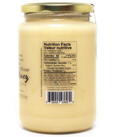 100% Canadian Raw Honey 2.2lbs - Unfiltered, Unheated & Creamed | Natural White Wildflower Honey - Enriched with Enzymes | 1kg Pack - Buy Online on SooperMarket.com