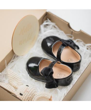 Sonsage Infant Baby Girls Bowknot Mary Jane Princess Flats | Anti-Slip Sole | Wedding Dress Shoes | 6-12 Months | Black - Buy Online on SooperMarket.com