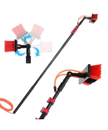 Water Fed Pole Kit 4-12M Window Cleaning Pole Water Fed Telesbrush Window Cleaner Kit Water/Hose Fed Pole Window Cleaning Brush Equipment/3.6M/12Ft 55cm Brush Head 6M/21FT