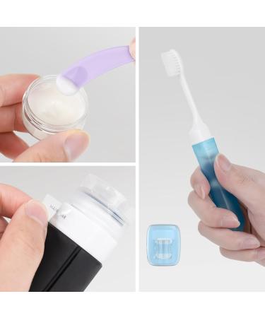 100ml x 4 Silicone Travel Bottles Set - Portable Shampoo & Lotion Containers for Travel - 17 Piece Toiletry Set - Buy Online on SooperMarket.com