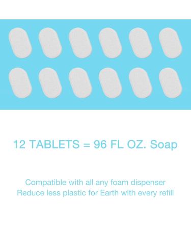 12 Pack Foaming Hand Soap Tablets- Unscented Refills for 96 fl oz Eco Friendly Cleaning - Buy Online on SooperMarket.com