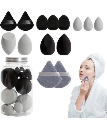 Virtcooy Makeup Puff Beauty Makeup Sponge Set | Portable Sponge Facial Makeup Tools Blender Sponges for Powder Foundation Black - Buy Online on SooperMarket.com