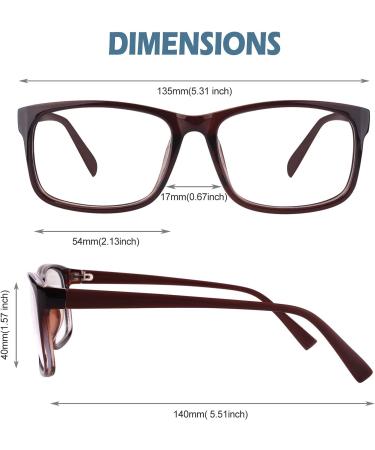 CGID CN12 Extra Narrow Frame Glasses - Slim Rectangle Brown Nerd Eyewear | International Shipping - Buy Online on SooperMarket.com