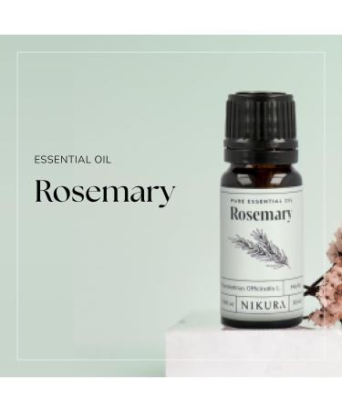 Nikura Rosemary Essential Oil 10ml - 100% Pure for Hair Growth | Aromatherapy Diffuser | Vegan Friendly - Buy Online on SooperMarket.com