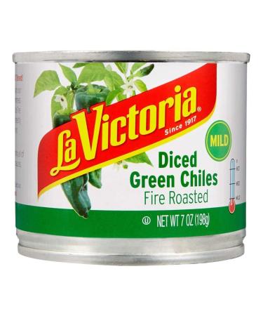 LA VICTORIA Fire Roasted Diced Green Chiles Mild, 7 Oz