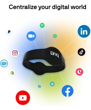 Linq Bracelet v3 - Smart NFC and QR Technology Band for Networking, Custom Links, Videos - White - Buy Online on SooperMarket.com