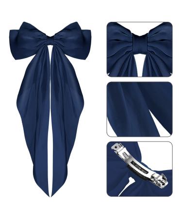 Buy Wllhyf Navy Blue Hair Clips - Big Bow Satin Hairpins & 90s Accessories for Women & Girls - Buy Online on SooperMarket.com