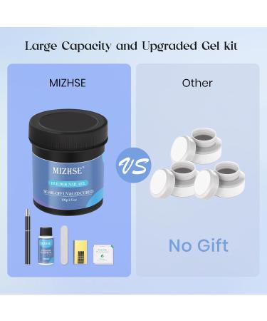 MIZHSE 100ML Nail Builder Gel Kit - LED Clear Hard Gel for Nail Extension & Strengthening | Perfect for Salon & Home DIY - Buy Online on SooperMarket.com