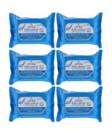 Body Drench Micellar 3-In-1 Cleansing Water and Makeup Remover Wipes (30 wipes per pack) x 6 pack 30 Count (pack of 6) Cleansing Wipes