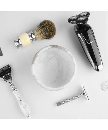 Linkidea Marmor-Razi Bowl - Premium Shaving Soap Mug for Men | Wide Opening Barber Foam Cup for Beard & Wet Razor Shaving - Buy Online on SooperMarket.com