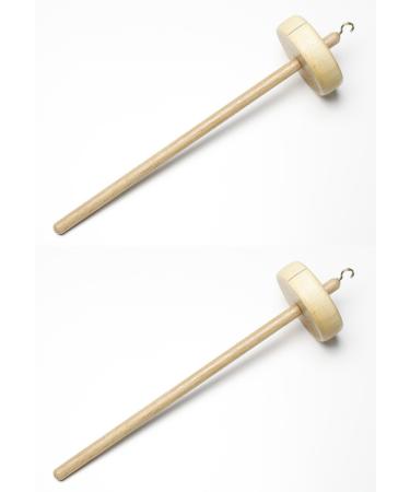 Happy Classy x2 Drop Spindle Top Whorl Yarn Spinning Hand Carved Family Pack