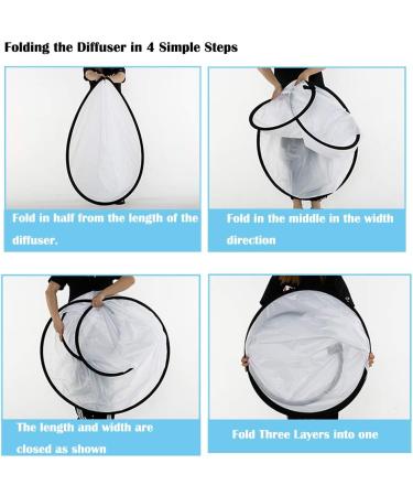 Collapsible Sun Reflector Diffuser Panel 59x39.3 Inches - Ideal for Photo Studio & Outdoor Portrait Photography - Buy Online on SooperMarket.com