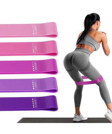Resistance Loop Exercise Bands Exercise Bands for Home Fitness, Stretching, Strength Training, Physical Therapy, Crossfit, Pilates Yoga Flexbands, TPE Elastic Workout Bands for Women Men Kids , Set of 5 Assorted