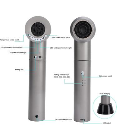 Cordless Hair Dryer Portable Blow Dryer for Women Men Hot and Cold Air Mode Rechargeable LED Battery Display Portable Blow Dryer for Dormitory Travel Fast Drying As Salon - Buy Online on SooperMarket.com