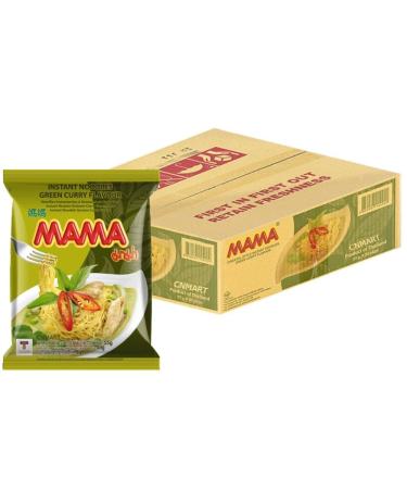 Mama Green Curry Flavour Oriental Style Instant Noodles 55g (Pack of 30) by CNMART