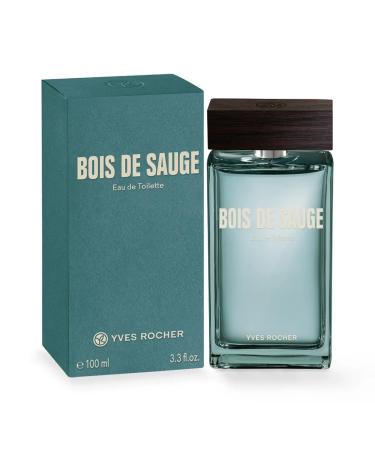 Yves Rocher Bois de Sauge Eau de Toilette for Men Long Lasting Fragrance 100 ml./3.3 fl.oz.