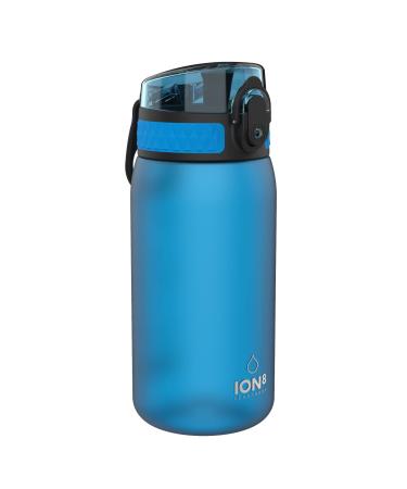 Ion8 Kids Water Bottle 350 ml/12 oz Leak Proof Easy to Open Secure Lock Dishwasher Safe BPA Free Carry Handle Hygienic Flip Cover Easy Clean Odour Free Carbon Neutral Blue 350 ml OneTouch 1.0