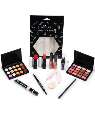 RoseFlower 12 Pcs Professional Makeup Set with Gift Bag - Full Cosmetics Starter Kit for Women | Concealer, Eyeshadow, Lipstick, Blush Palette - Ideal Birthday & Xmas Gift - Buy Online on SooperMarket.com