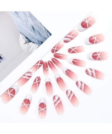 Brishow Coffin Pink Artificial Nails - 24pcs Ballerina Acrylic Press On Full Cover for Women & Girls - Fast International Shipping - Buy Online on SooperMarket.com