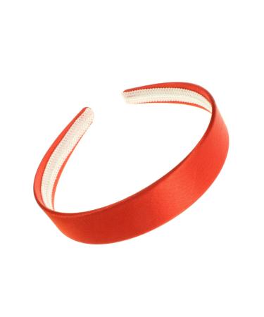 2.5cm (1") Red Satin Covered Plastic Alice Band Hair Band Headband No Teeth for Women Girls by Glitz4Girlz