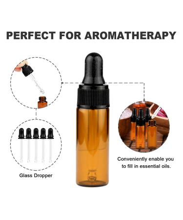 Furnido 5ml Amber Glass Dropper Bottle Pack of 35 - DIY Essential Oil & Perfume Vials with 2ml Droppers - Buy Online on SooperMarket.com