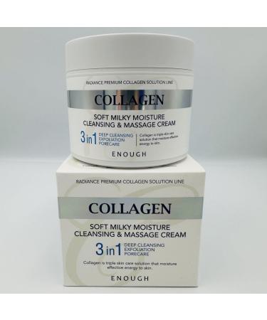 Enough Collagen Soft Milky Moisture Cleansing Cream | Deep Hydrating Face Cleanser & Makeup Remover | Korean Skincare for All Skin Types - 10.58 oz - Buy Online on SooperMarket.com