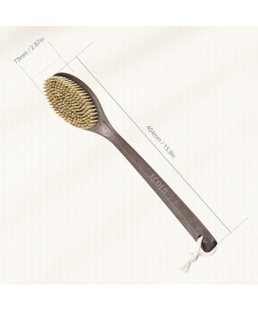 ECOED Vegan Bristle Back Bath Brush with Coffee & Wheat Straw Handle - Shower Body Scrubber for Men & Women - Buy Online on SooperMarket.com