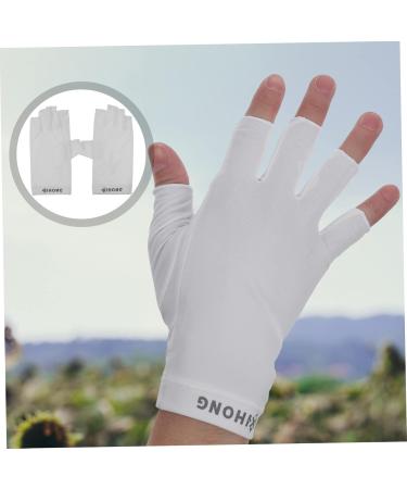 Mikinona 1 Pair UV Gloves Gel Nail Gloves Half Finger Gloves Outdoor Gloves Nail Art Skin Care Supply Summer Beach Gloves Womens Gloves UV Hand Protection Shield White LED Women's Fabric - Buy Online on SooperMarket.com