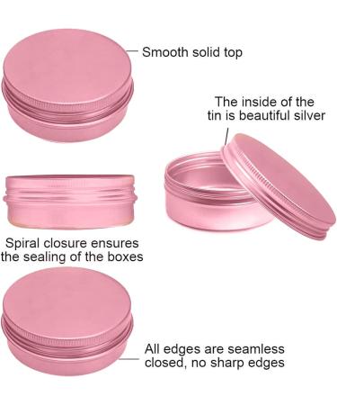 24 Pink Aluminum Jars - Empty Cosmetic Cans for Lip Balm Lotion Cream & Mini Candles - Versatile Travel Trip Containers - Buy Online on SooperMarket.com